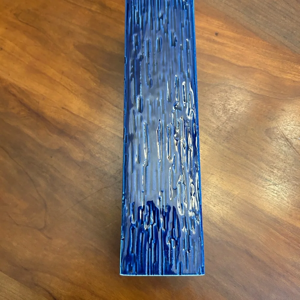 MCM Rossler Porzellan Switzerland Brutalist Cobalt Blue Textured Vase 1960’s